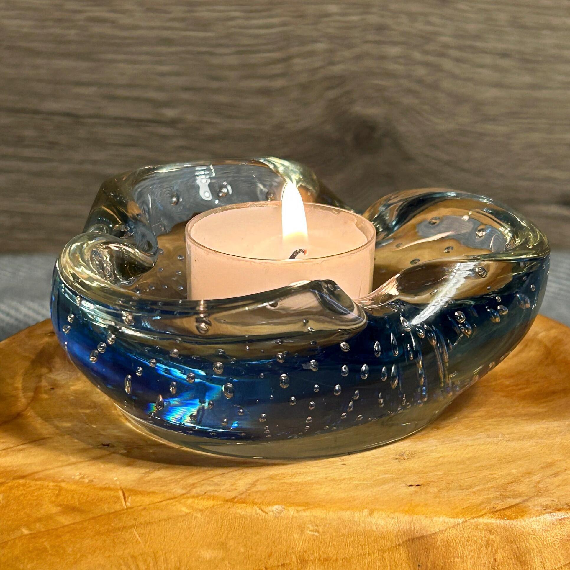 Blue Controlled Bubbles Murano Glass Ashtray - Etsy