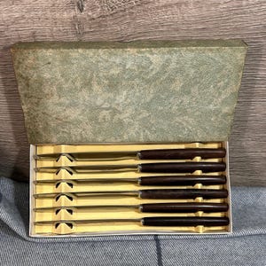 Vintage Thomas W Cork und Son Silber Ton Britannia Besteck Set von 6 | Sheffield Edelstahl Tafelbesteck | MCM Retro Dinner Parties