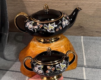 Vintage James Sadler Sophie Chint Teapot Set With Sugar Bowl With