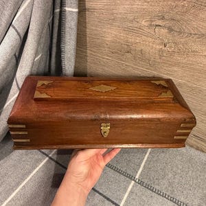 Vintage Hand Crafted Hidden Secret Drawer Artist, Reporter & Writer Ornate Wooden Pencil Box | Stationery and Writing Office Desk Companion