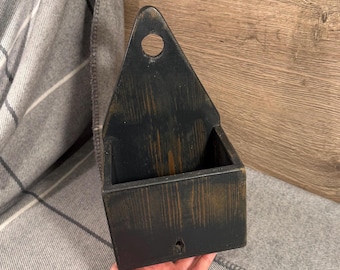 Scatola portacandele da parete in legno realizzata a mano, stile vintage Somerset Creative, / Oggetti da collezione rustici, primitivi e rustici, stile fattoria rurale