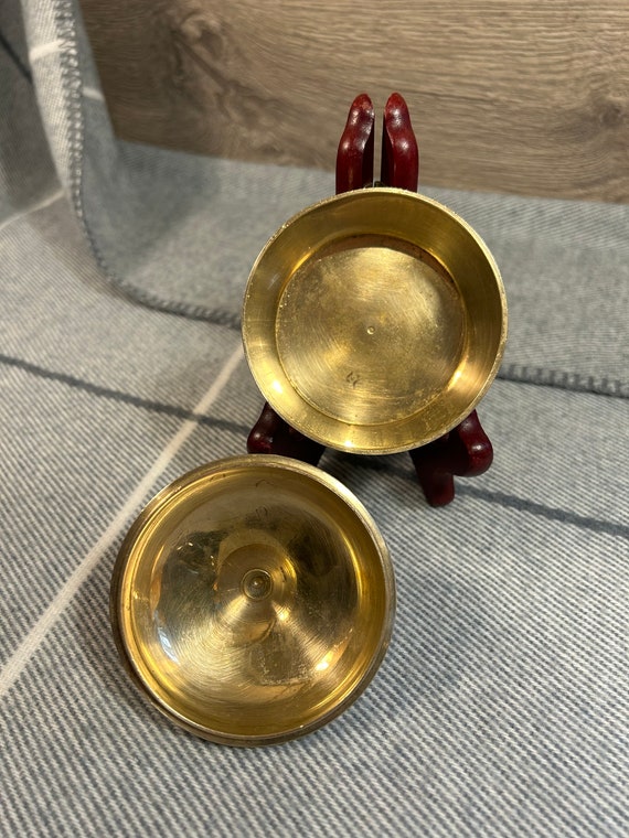 Vintage Solid Brass Made in India Cloisonne Small Lid… Gem