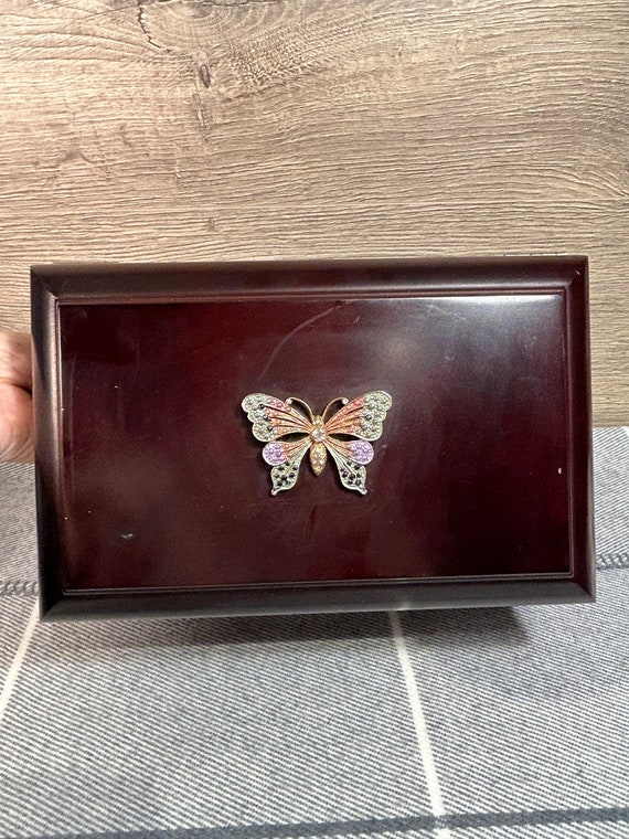 Vintage Large Rectangular Burgundy Colour Jewelle… - image 8