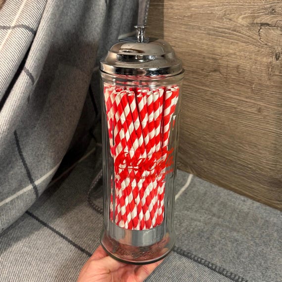 ヴィンテージ 1992 コカ・コーラ 美味しく爽やかなガラス製ストロー