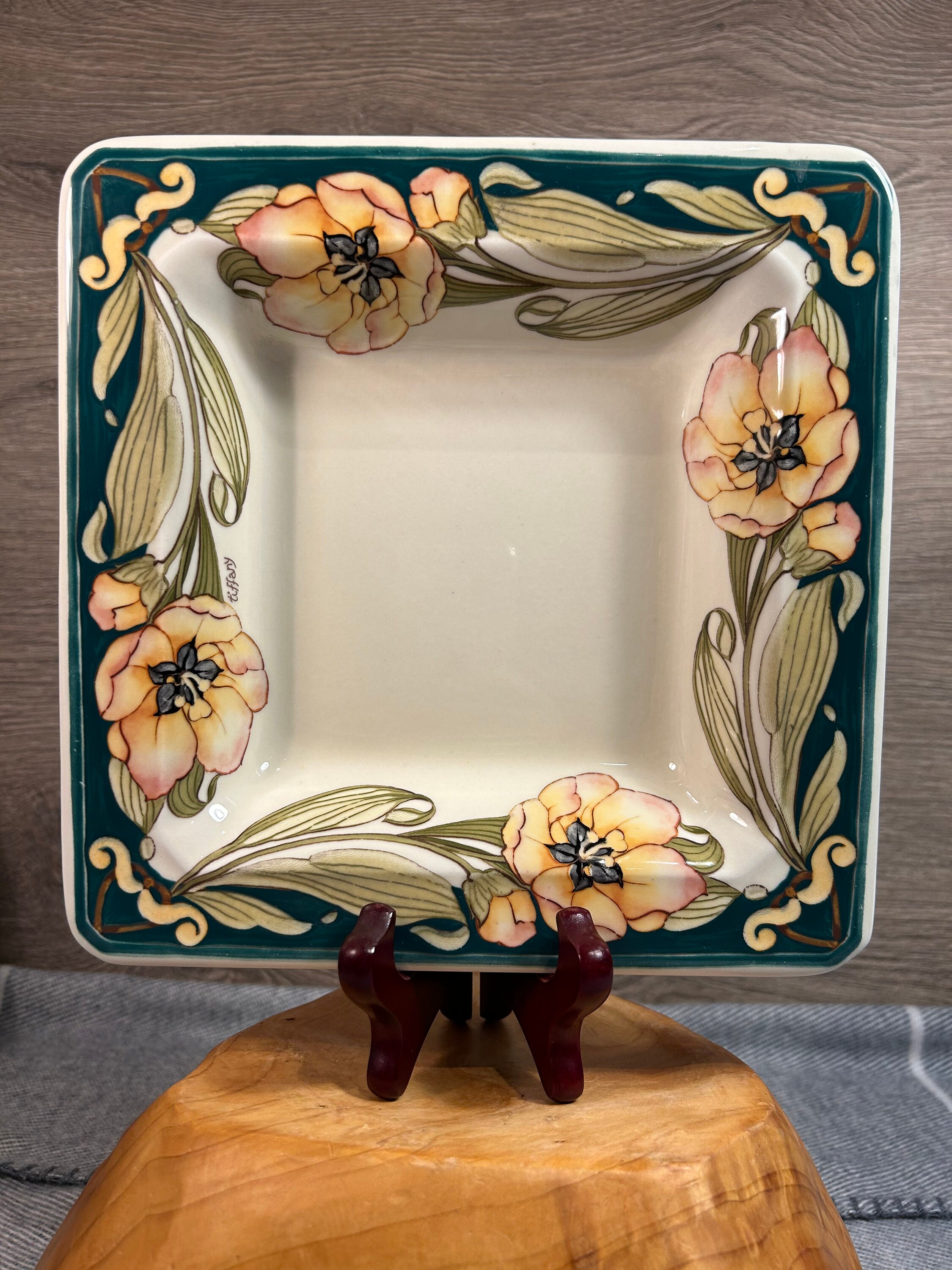 Vintage Made in Italy Tiffany Boutique Fine Tableware Square Bowl