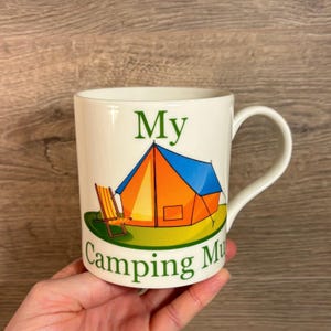 Preloved Lesser & Pavey The Leonardo Collection Fine China &#39;My Camping Mug&#39; Retro Tent Motif Coffee Cup | Outdoor Recreation Kitchenalia