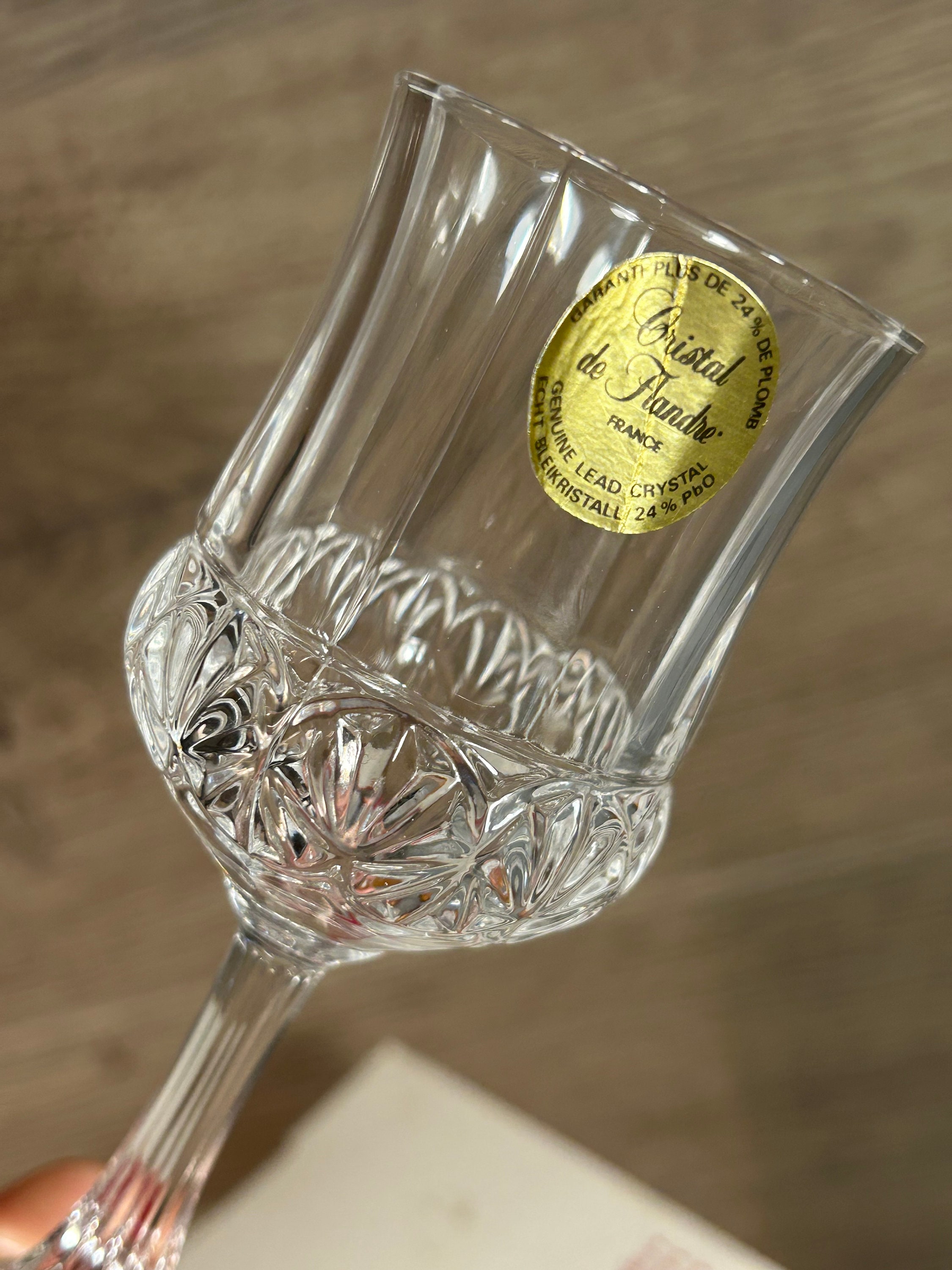 Vintage Cristal De Flandre 24% Lead Crystal 6cl/2oz Elegant Small