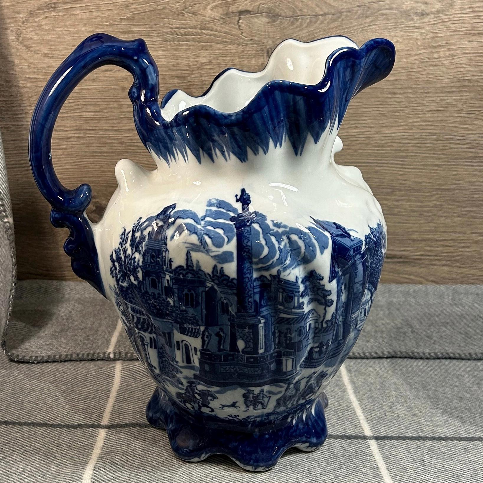 Vintage Large Victoria Ware Ironstone Cobalt Blue & White Ornate