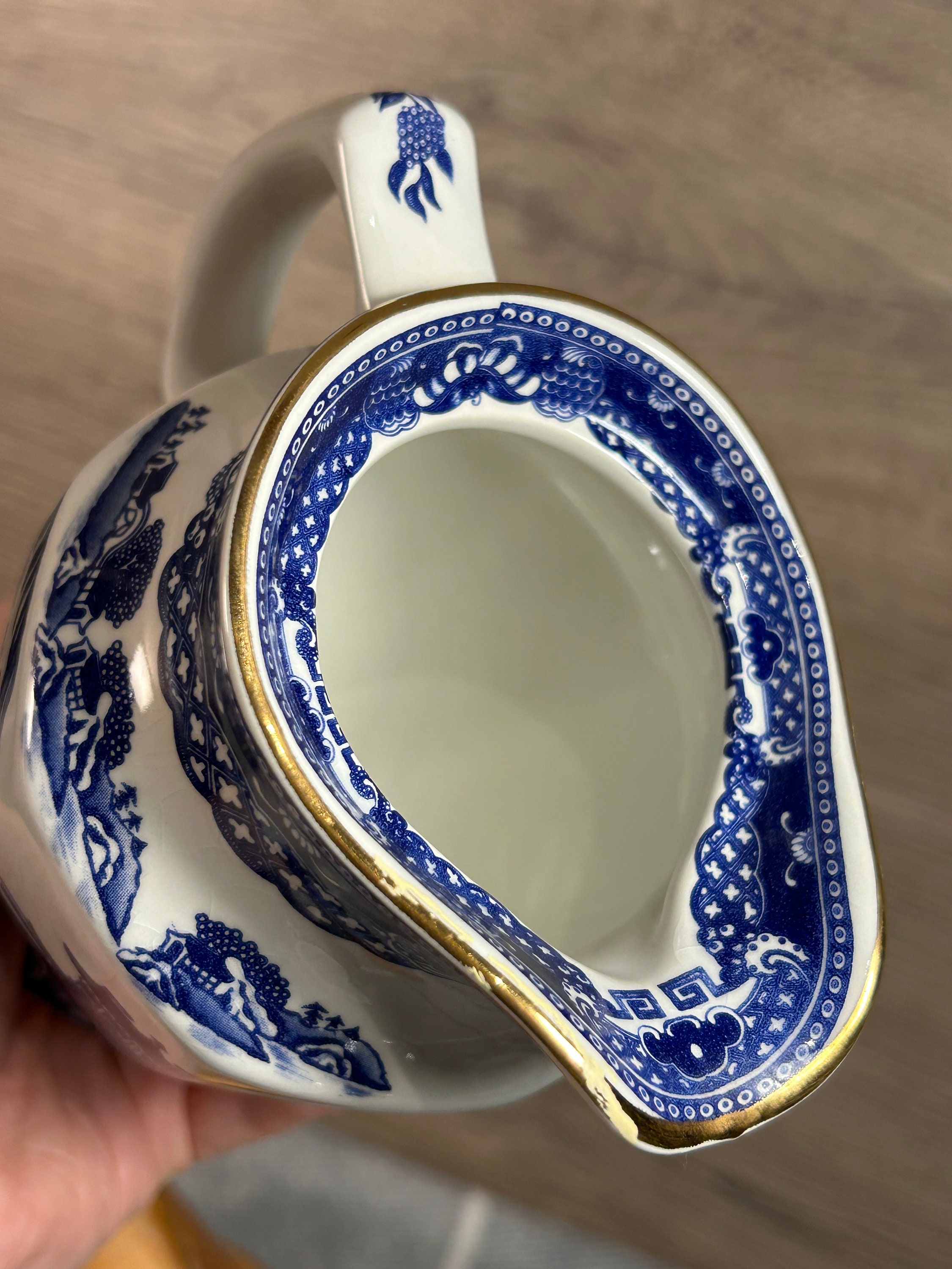 ヴィンテージ リングトンズ 蓋付き コバルトブルー&ホワイト ティー