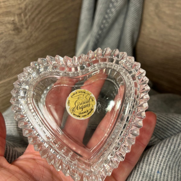 Vintage Lead Crystal Owl on Frosted Base Cristal d'Arques France