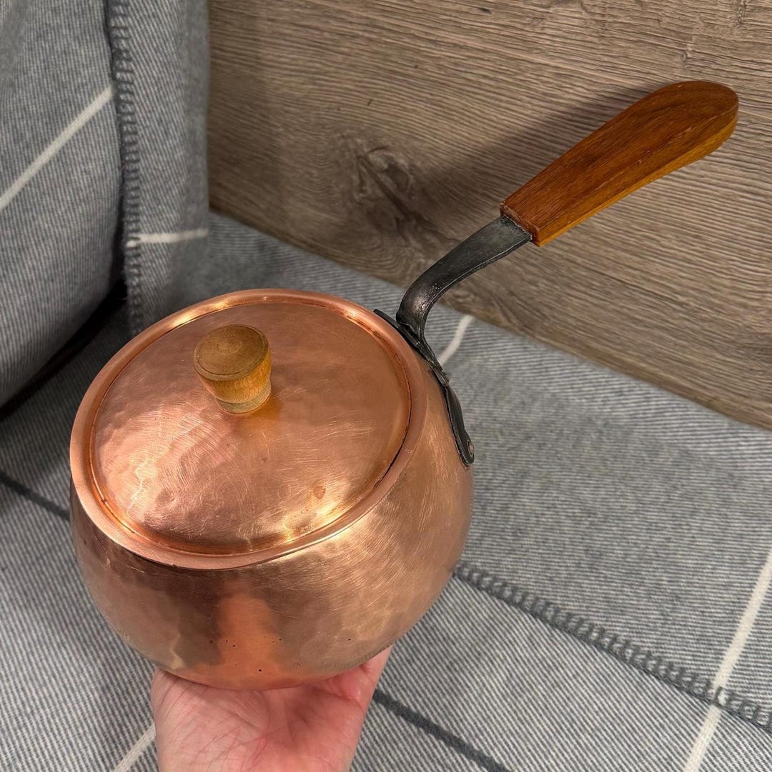 調理器具 STOCKLL NETSTAL SWISS MADE Vintage Stockli Netstal Hammered Copper Swiss Made Lidded Pot With