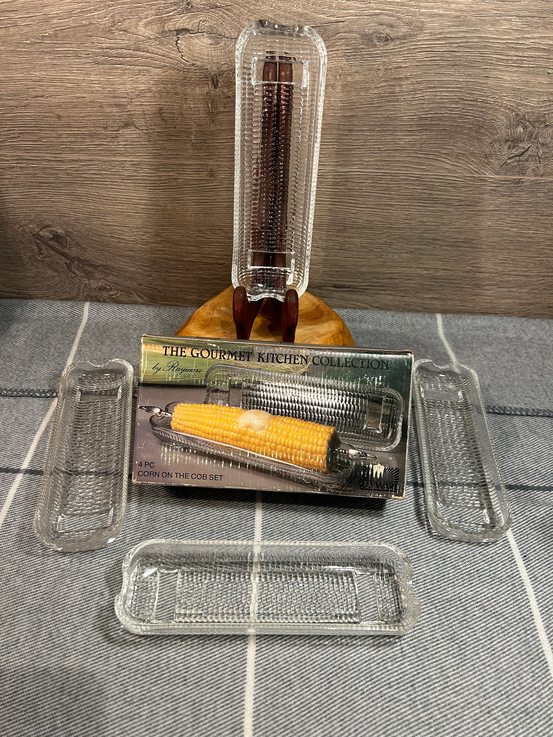 Rayware Glass Vintage MCM Rayware the Gourmet Kitchen Collection Glass Corn on the ...