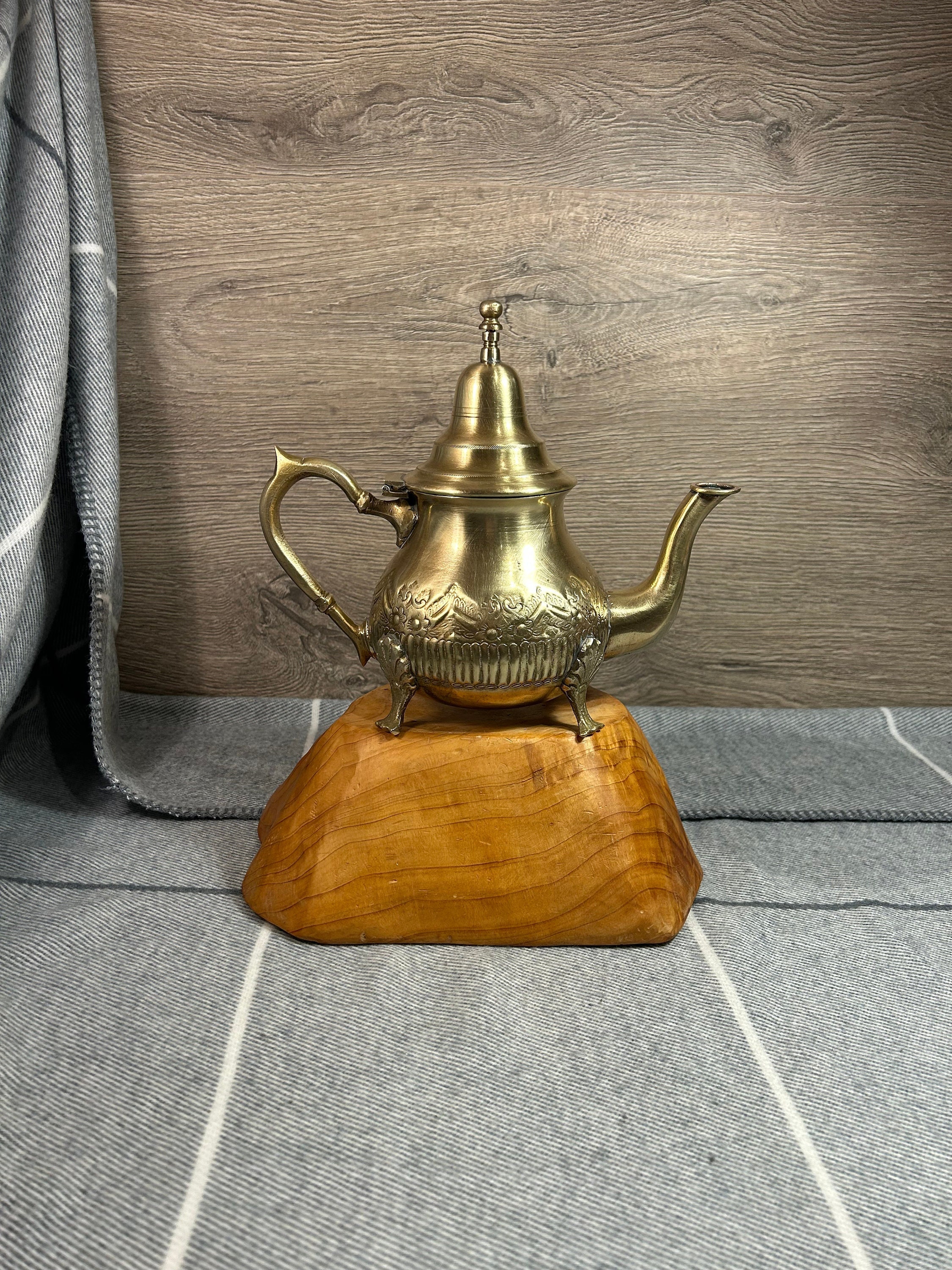 New Addition in Our antique collection Beautiful brass teapot,sugarpot and  creamer In good condition Handengraved
