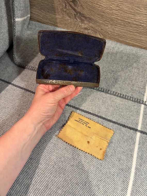 Vintage Spectacles Glasses Hard Case | Retro English Eyewear Collectibles | Vision and Eyesight Antiques | Optometry and Ophthalmology Decor