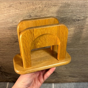 Servilletero de madera natural vintage fabricado en China / Vajilla de madera / Servilletero de mesa de cocina / Estante para correspondencia, cartas y sobres