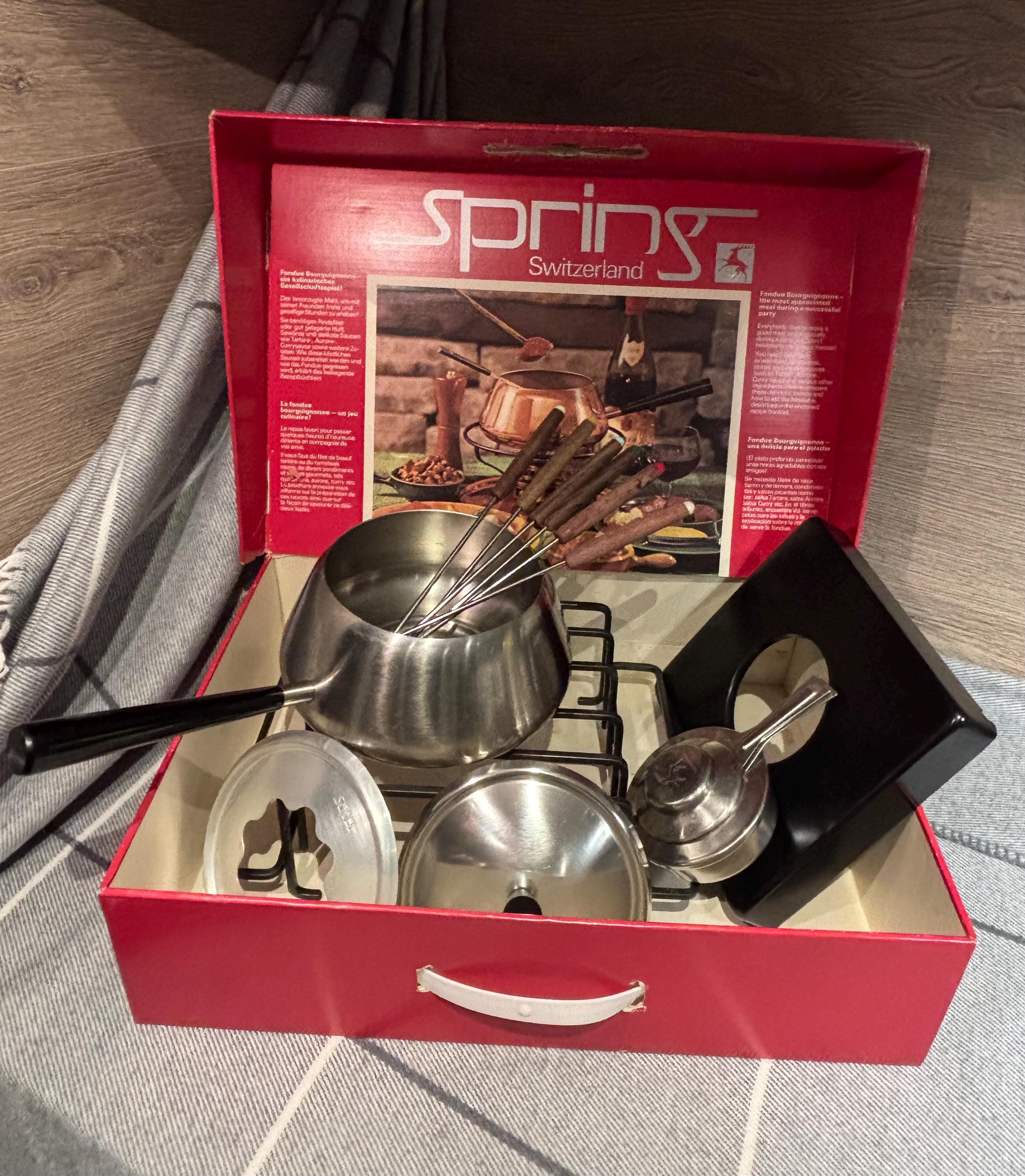 ☆未使用Spring Switzerlandフォンデュセット/2129-622☆ Vintage Spring Inox 18/8 Switzerland Fondue Bourguignonne