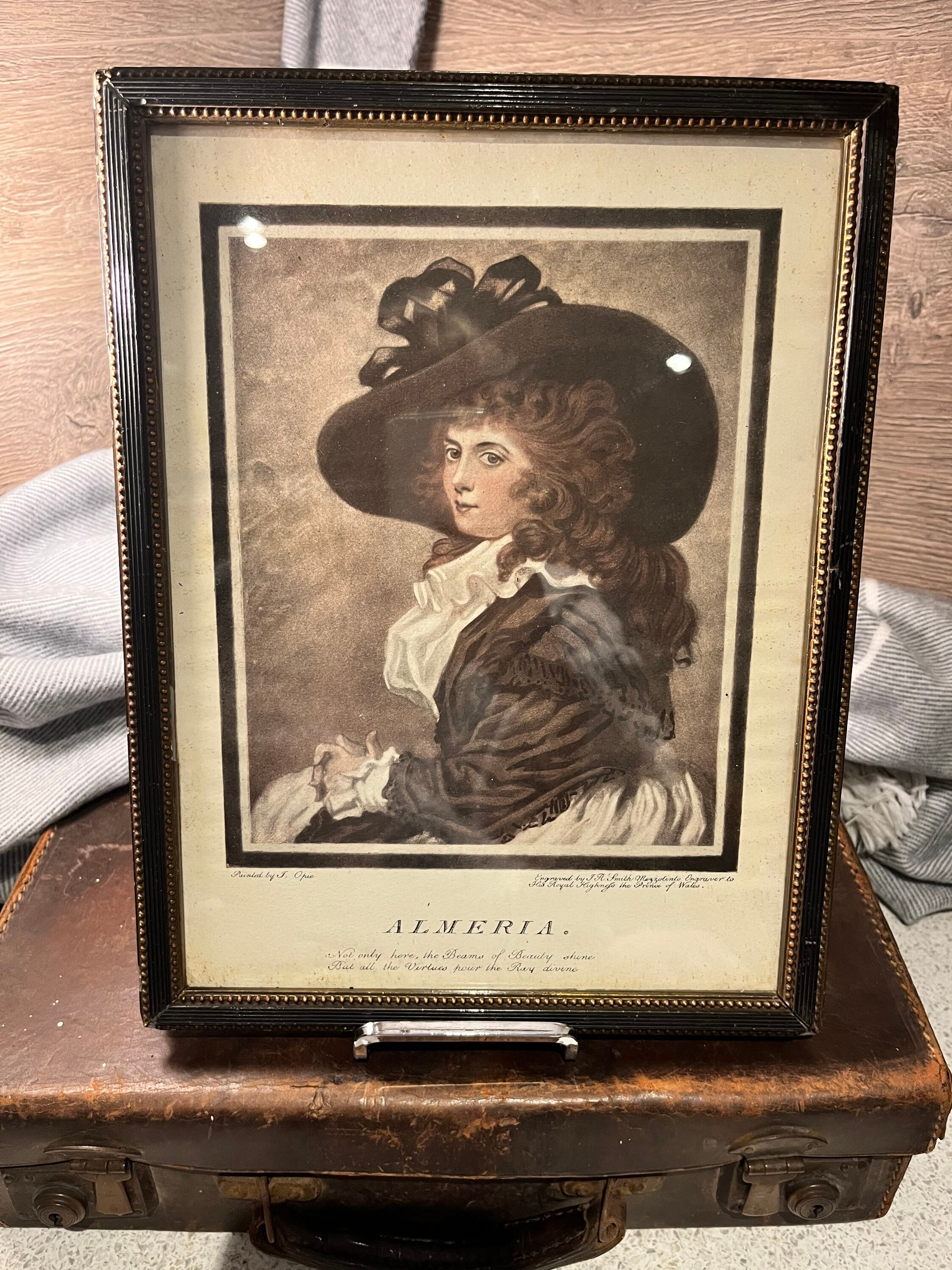 Antique 19th Century Print Portrait of Mrs Elizabeth Meymot as