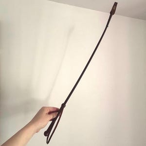 Vintage The Eegee Whip Made in England | Brown Leather and Plastic Riding Tools | Horse Racing Equestrian Collectibles | Retro Stables Decor