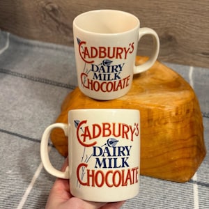 Vintage Cadbury’s Dairy Milk Chocolate Kilncraft Coloroll England Ceramic Mug- Set of 2 | Sweet Tooth Kitchenalia | Old English Collectibles