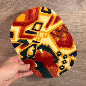Vintage 1990s Ricolor Made in Germany Laminate Petite Slim Cutting Board | 90s German Brown Amber Yellow Asymmetrical Patterns and Colours