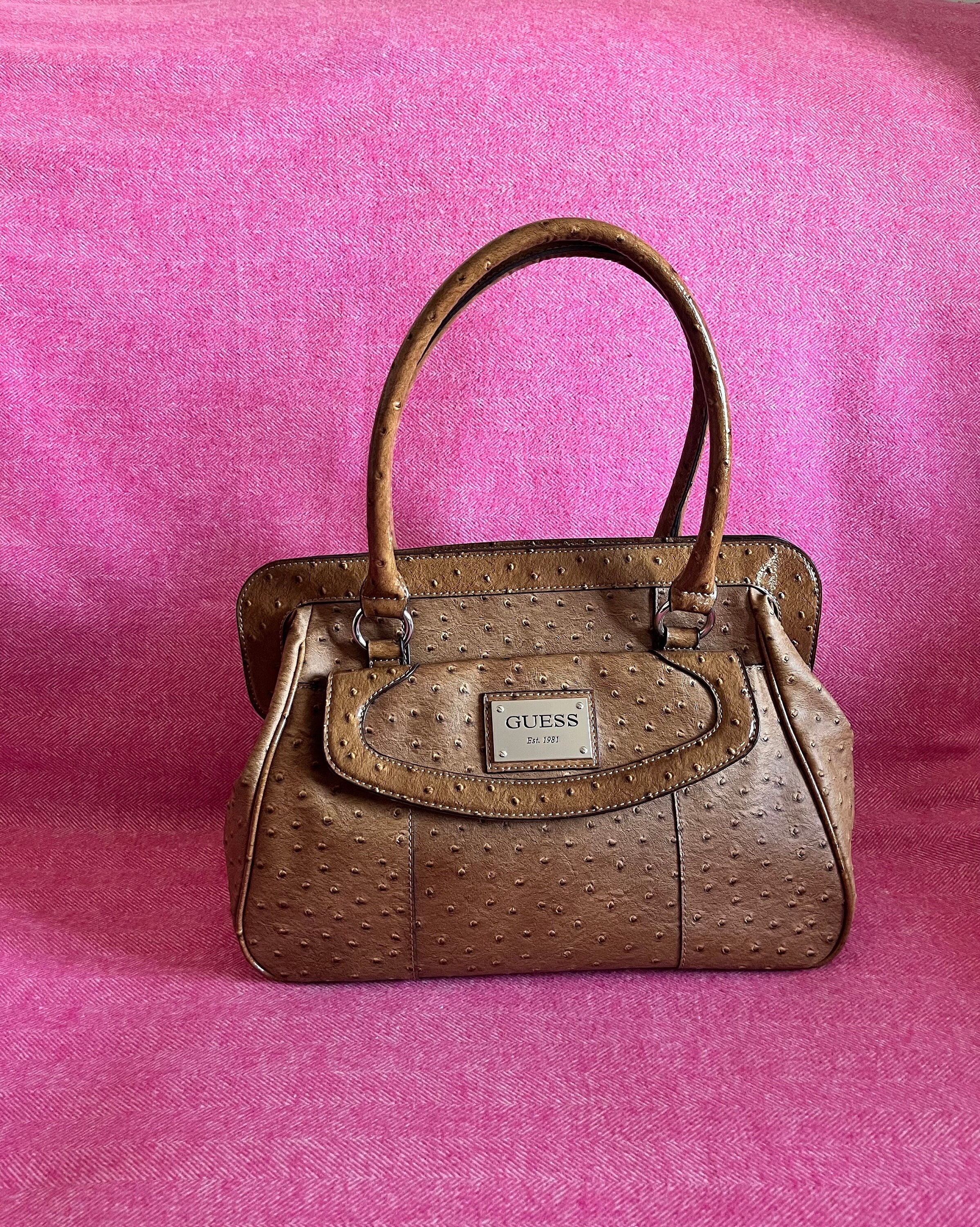 GUESS Hand Bag Purse Satchel Brown Oak Park | eBay