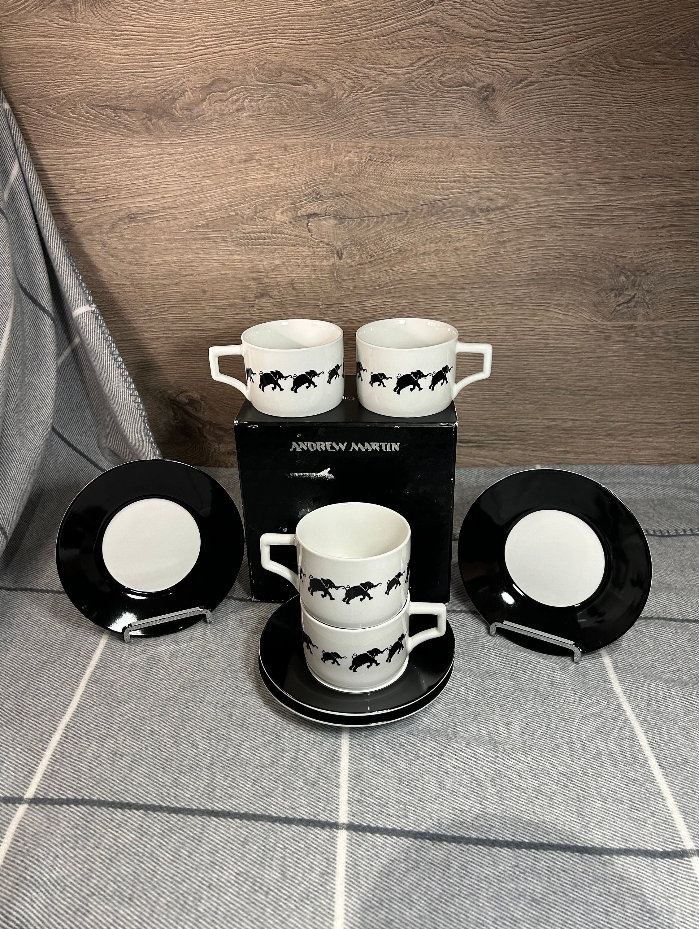 John Lewis & Partners Stackable Espresso Cups & Stand, Set of 4