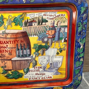 Vintage Matthew Rice Large Rectangular Lightweight Wine Humour ...