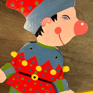 Vintage Collectible Wood Art Colourful Costume Animated Happy Jester ...