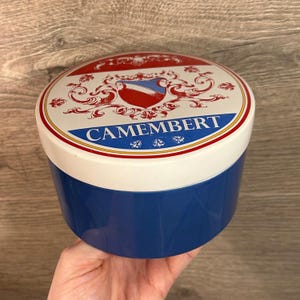 Preloved French Flag Classic Ceramic Camembert Cheese Baker | Large & Heavy Round Lidded Yummy Food Storage | Foodie Gourmet Gastronomy Dish
