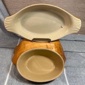 ヴィンテージ トラディショナル イングリッシュ ストーンウェア 厚手釉薬 サービング ベーキング ロースト オーバル オーブン皿 - 2 個セット