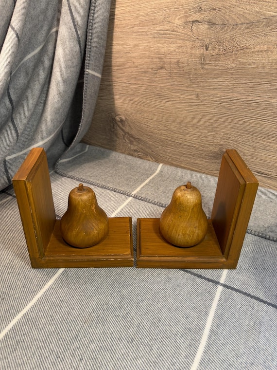 Vintage Pear Fruit Hand Crafted Bookends | Healthy 1 of Your 5 a