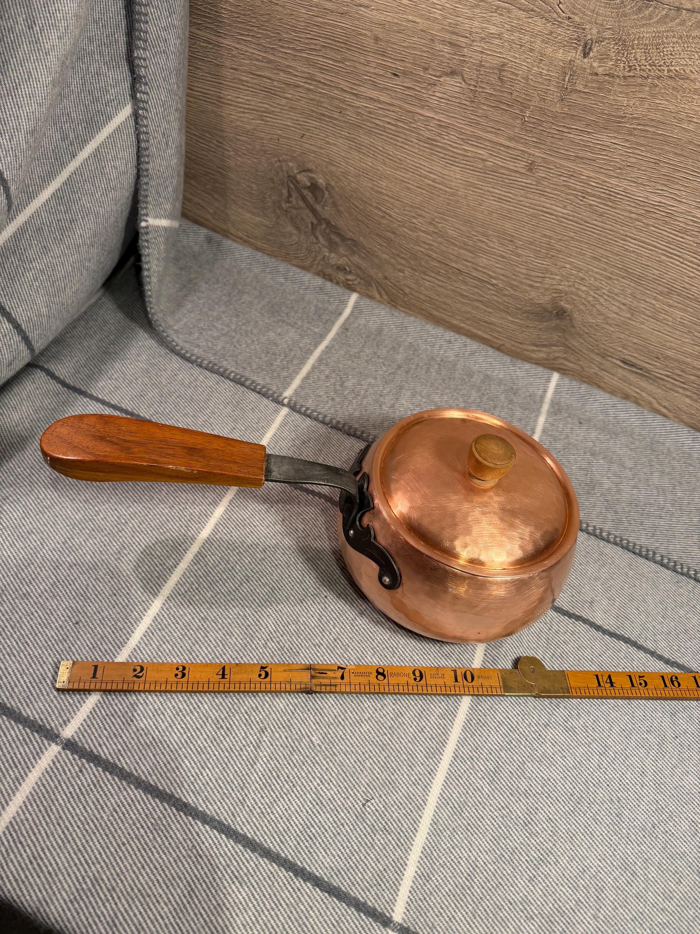 Vintage Stockli Netstal Hammered Copper Swiss Made Lidded Pot With