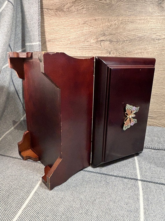 Vintage Large Rectangular Burgundy Colour Jewelle… - image 7