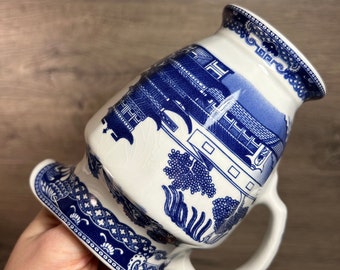 ヴィンテージ リングトンズ 蓋付き コバルトブルー&ホワイト ティー