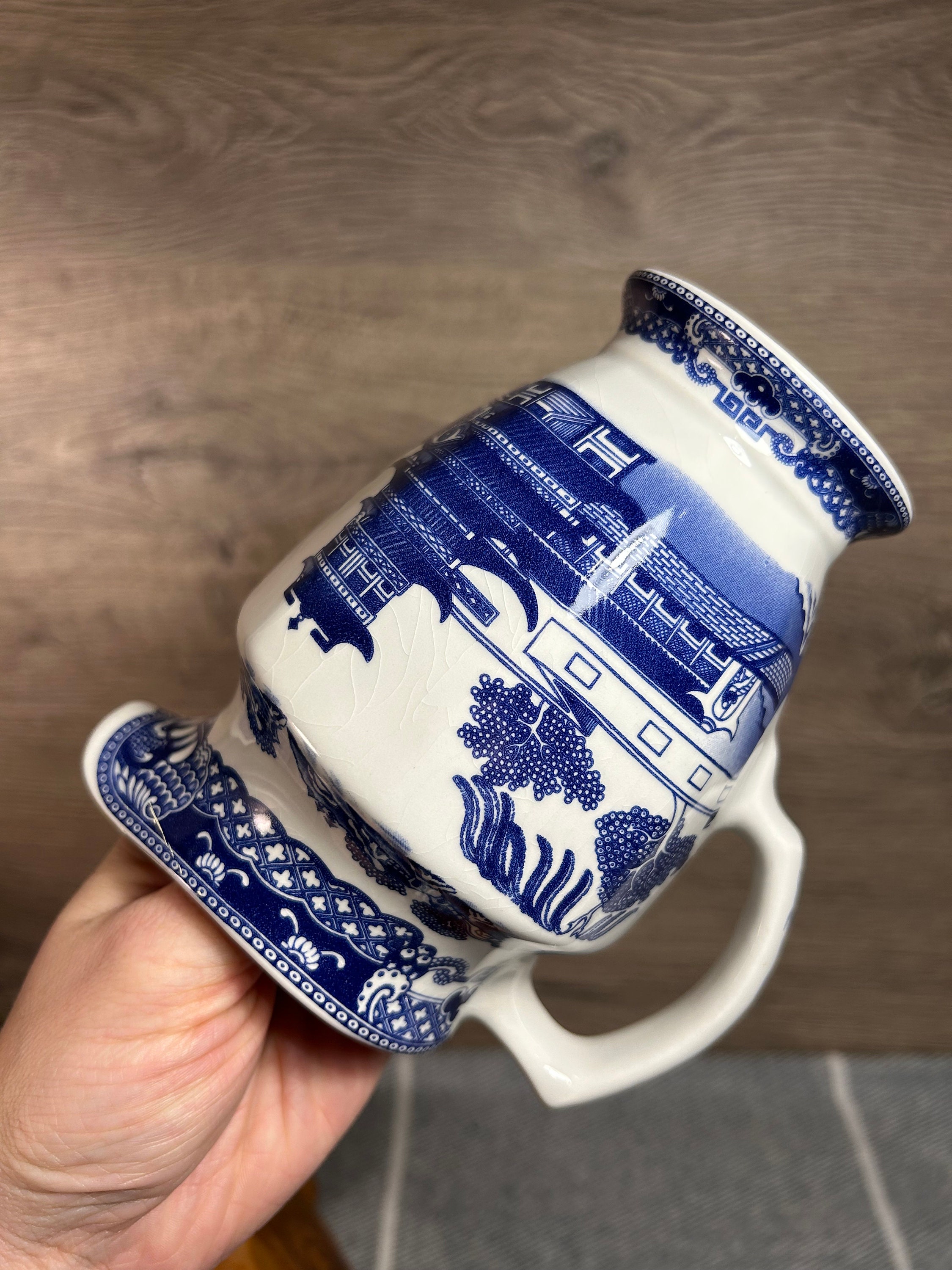 ヴィンテージ リングトンズ 蓋付き コバルトブルー&ホワイト ティー