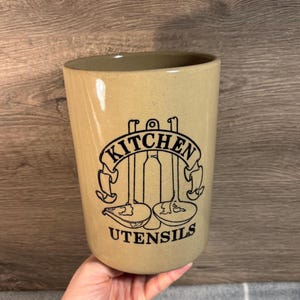 Vintage Pearsons of Chesterfield glasiertes Steinzeug Küchenutensilien Glas | Utensilienhalter Kitchenalia | Mid Century Küchen Vorratstopf