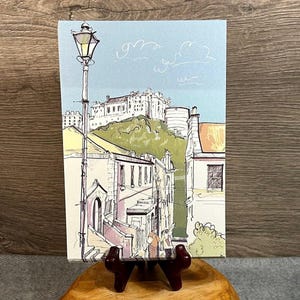Preloved The Vennel Viewpoint Edinburgh Castle in Scotland A5 Size x32 Cards | High Quality Scottish Art Cards