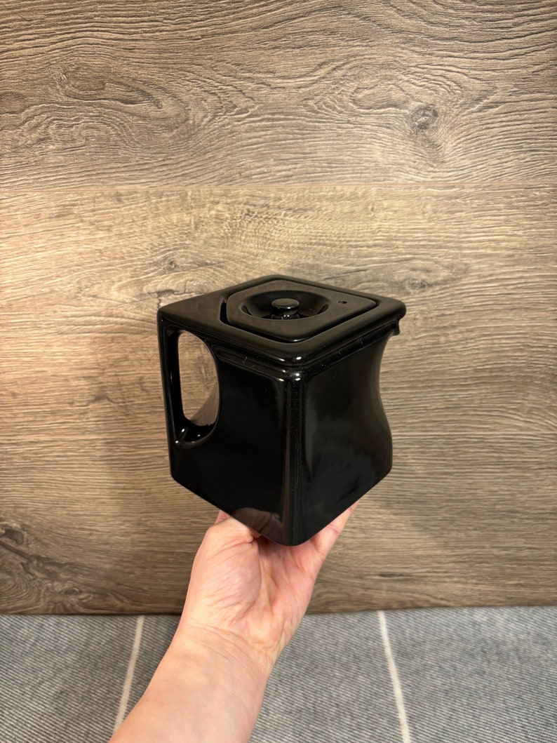 Vintage Price Kensington PEK Black Square Ceramic Cube Teapot Made in