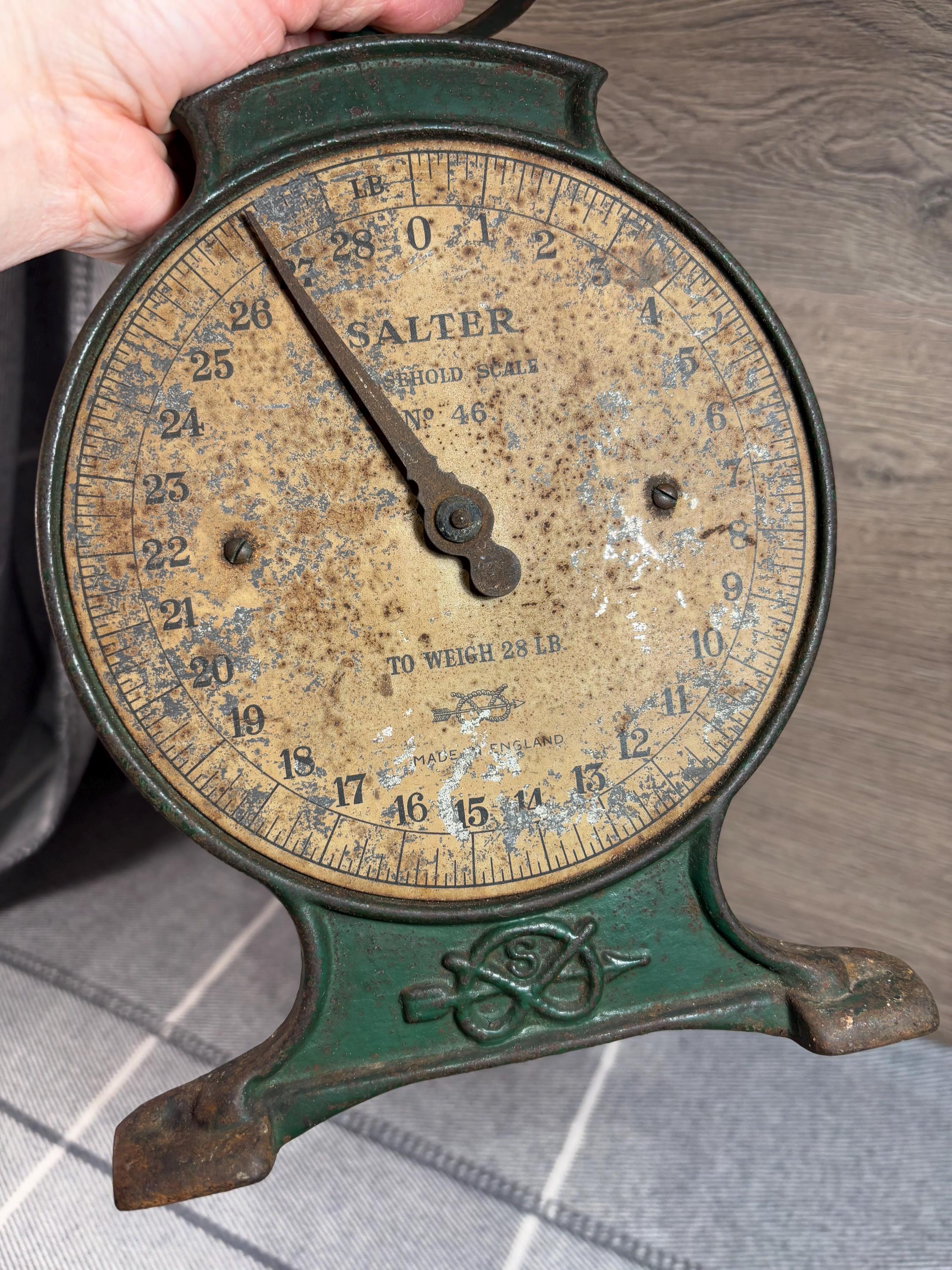Vintage Salter Household Scale No 46 to Weigh 28lb Made in England