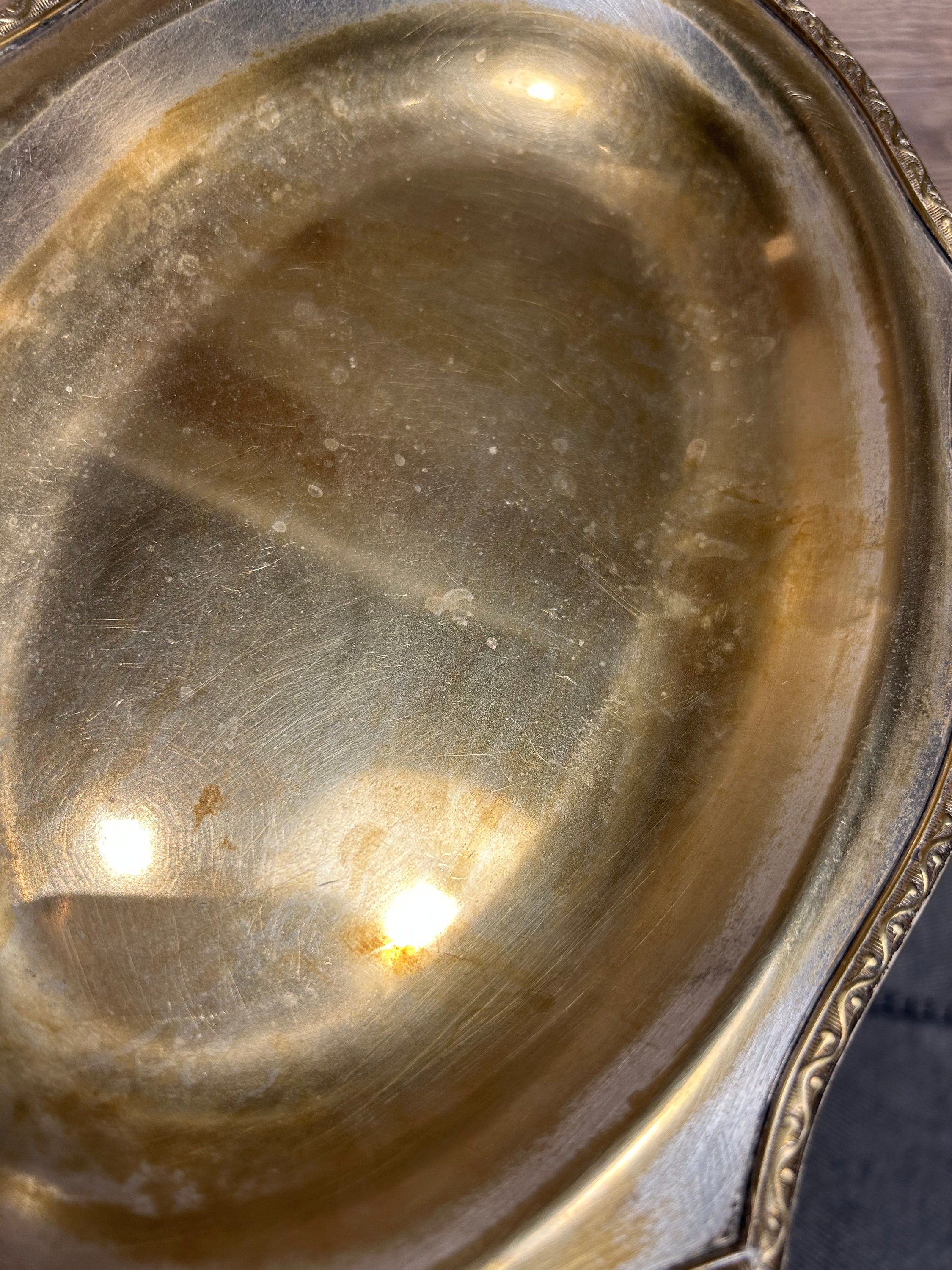 Vintage Yeoman Plate EPNS Made in England Footed Oval Tray | Mid