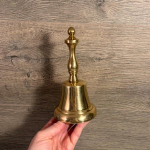 Vintage 600gram Solid Brass Traditional Hand Bell | Classy Last Order Bells | Hotel, Salon & School Dinners | Versatile Reception Essentials
