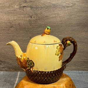 ペルー ヴィンテージ オレンジ色の鳥デザインティーポット 古代インカ