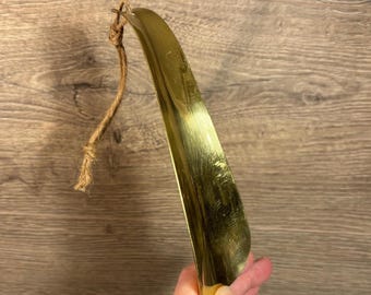 Chausse-pieds de forme classique en laiton vintage | Pusher Helper pour chaussures minimalistes rétro | Accessoires de couloir traditionnels | Décoration style et mode MCM