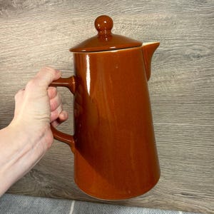 Vintage 1959 Lovatt’s Langley Mill Pottery Large Heavy 2 Pint Traditional Brown Stoneware Tea Coffee Pot-1.5kg | MCM Collectible Kitchenalia