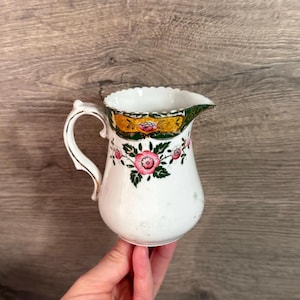 Vintage Royal Windsor Bone China Floral Scalloped Edge Creamer | English Tableware Antiques | Kitchenalia Essentials | British Collectibles