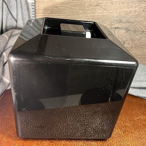 Preloved Retro Black Square Plastic Ice Bucket Drinks Cooler | Ice Cube Bin Bucket | Ice Holder, Container, Storage