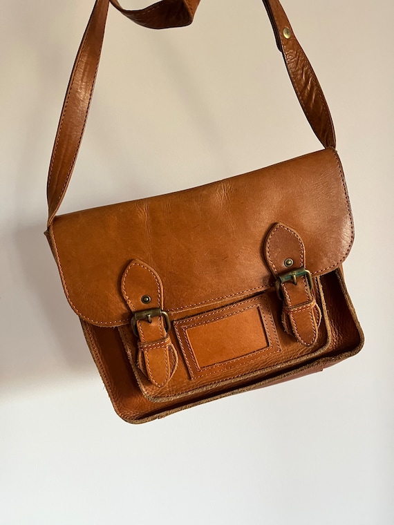 Fat face tan leather bag sale