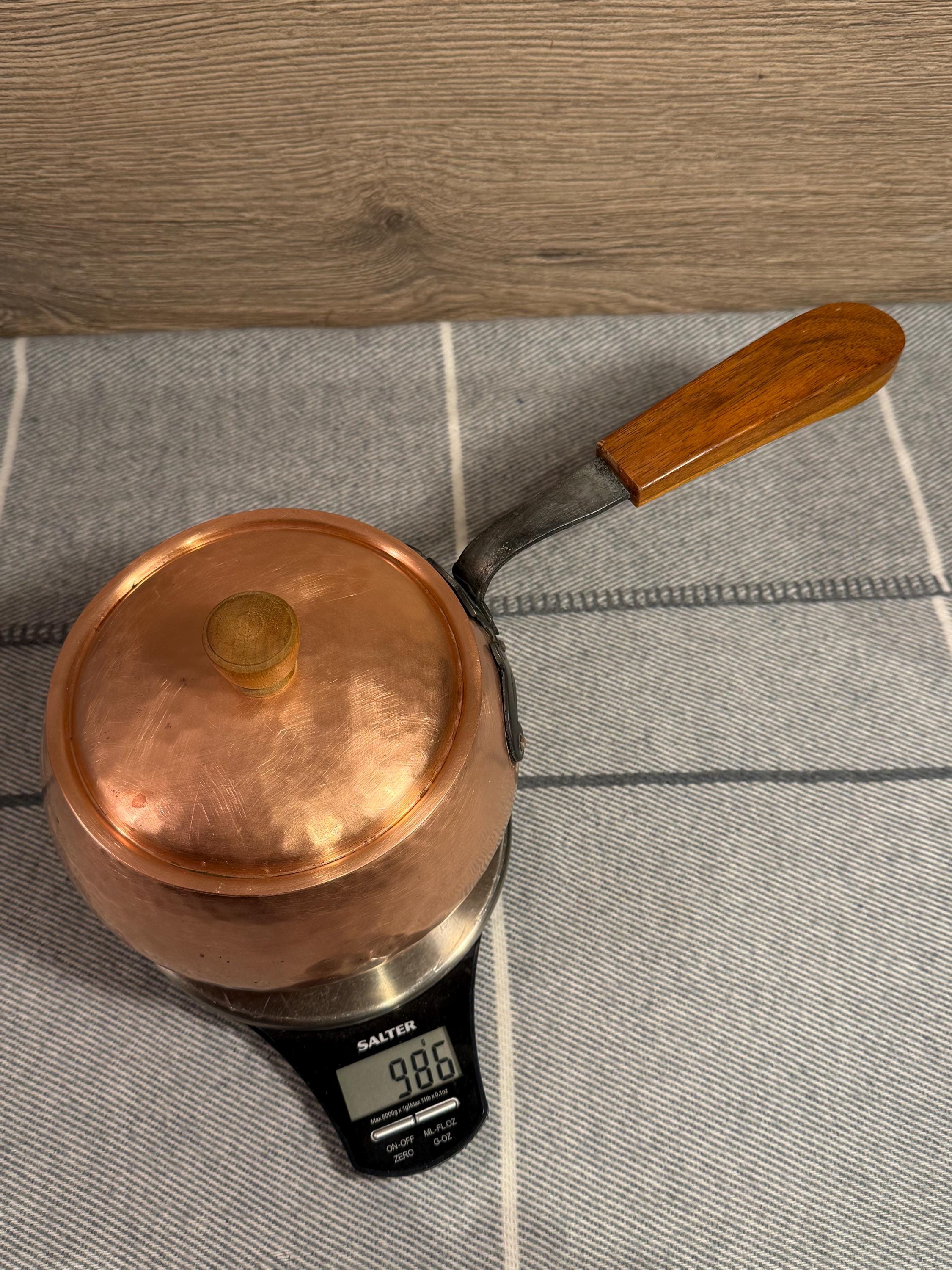 Vintage Stockli Netstal Hammered Copper Swiss Made Lidded Pot With