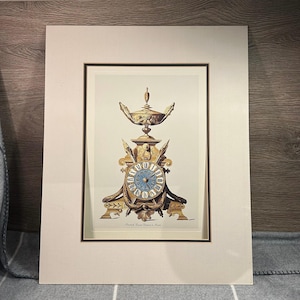 1993 Pendule Coupe Grecque a Anses by Nuova Arti Grafiche Ricordi - Printed in Italy | Neo-Etruscan Print Wall Hanging | Opulent Art Decor