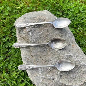 Vintage Three Silver Tone Classy EPNS Tea Spoons | Traditional English Flatware & Silverware | Collectible Kitchenalia | Afternoon Tea Party